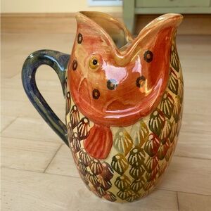 Italica Ars Pottery Fish Pitcher - Hand Painted in Italy